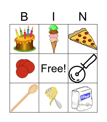 Italian Food Bingo Card