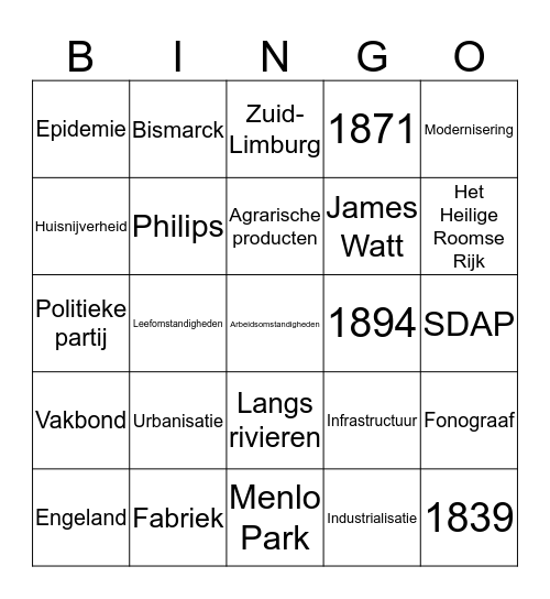 Bingo hoofdstuk 4 Bingo Card