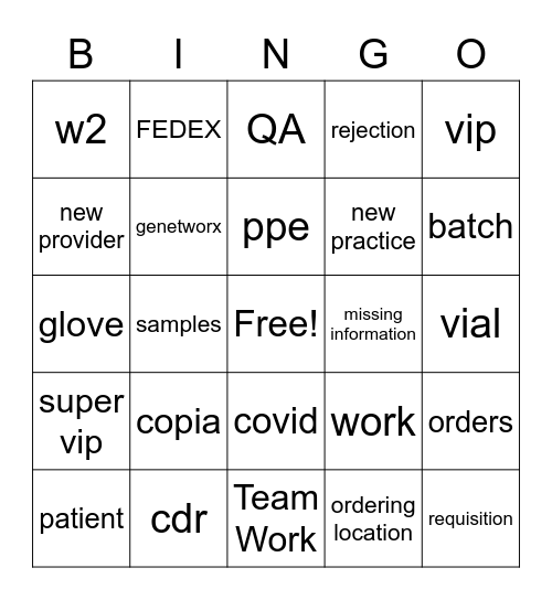 Genetworx Bingo Card