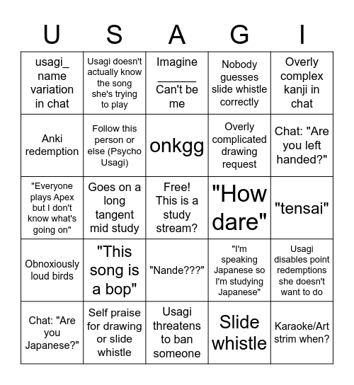 usagi_studies Bingo Card