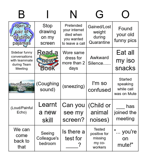 Work From Home Bingo Card