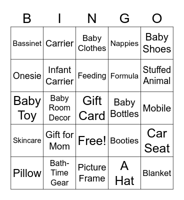 BABY SHOWER BINGO Card