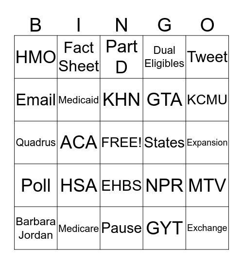 2013 Menlo Park Holiday Pary Bingo Card