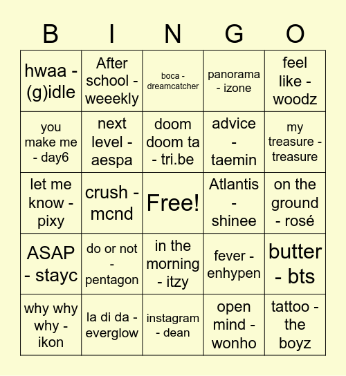 @lunarlxtte Bingo Card