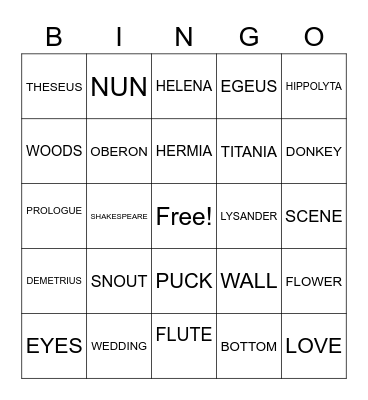 MSND BINGO Card