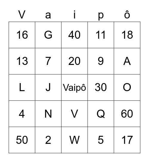 ABC -  123 GAME - Tio Tales Bingo Card