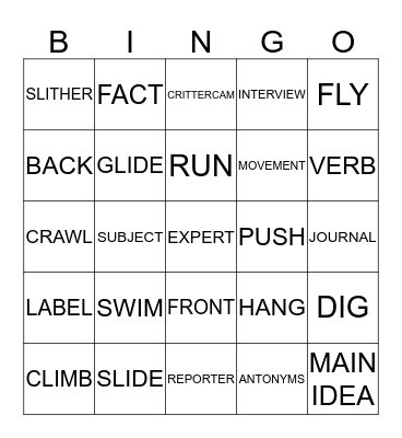 1st grade Bingo  Bingo Card