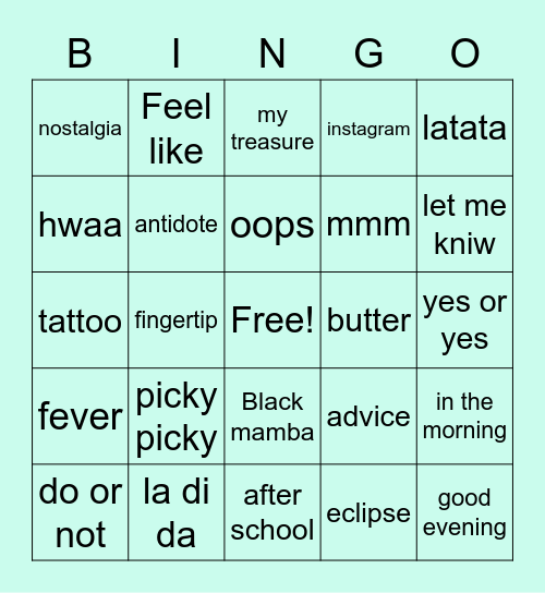 @nishiriki_niki Bingo Card