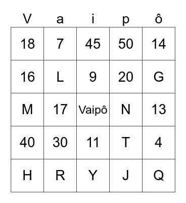 ABC -  123 GAME - Tio Tales Bingo Card