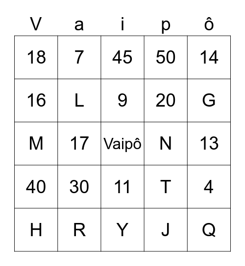 ABC -  123 GAME - Tio Tales Bingo Card