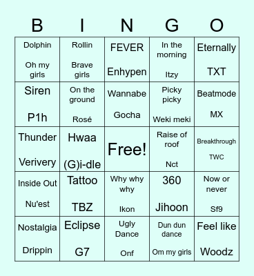 @virusofkpop Bingo Card