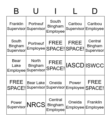 TEAM BUILDING!! Bingo Card