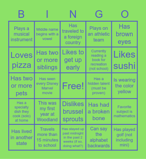 ADVISORY BINGO Card