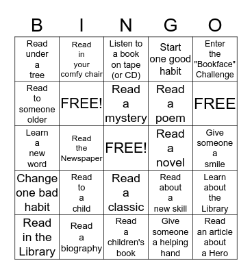 Crosby Public Library Escape the Ordinary 2015 Bingo Card