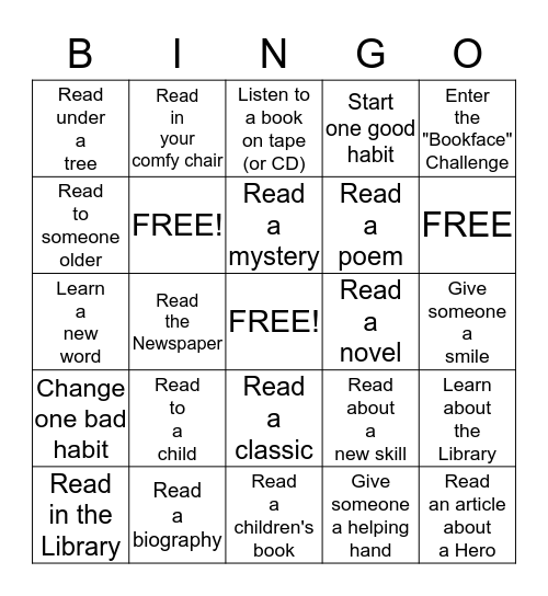 Crosby Public Library Escape the Ordinary 2015 Bingo Card