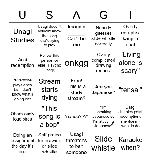 usagi_studies Bingo Card