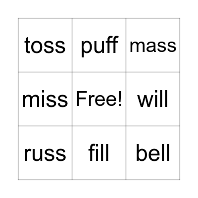 CVC + Bonus Letters Bingo Card