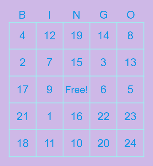 art Bingo Card