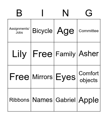 The Giver Symbolism Bing-o Bingo Card