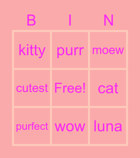 luna Bingo Card