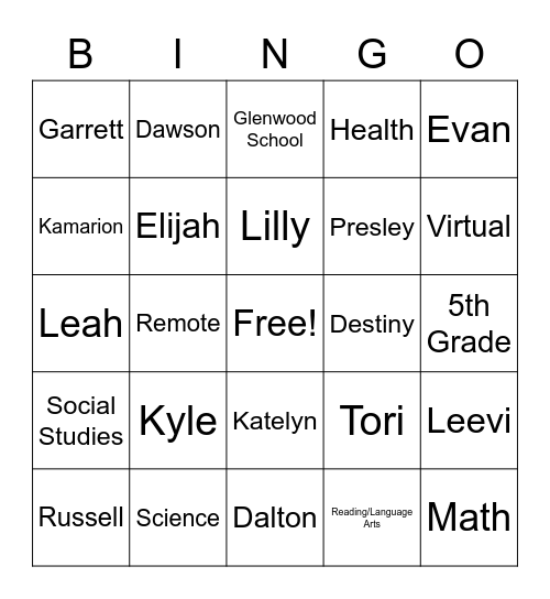 20-21 Bingo Card