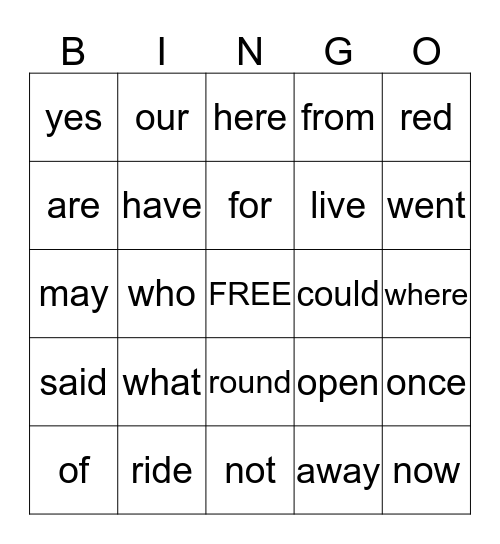 3/9 Bingo Card