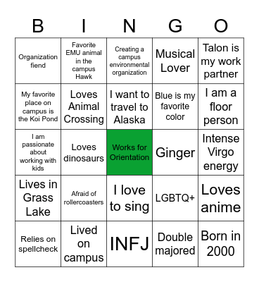 Jeremiah's Bingo Card Bingo Card