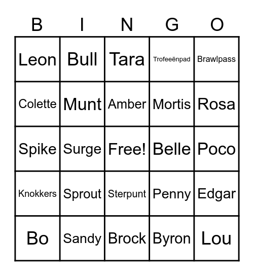 Brawlstars Bingo Card