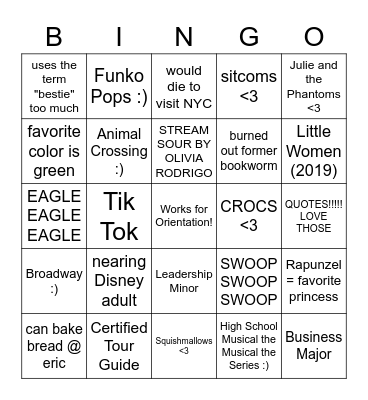 VHEEEEEEENA :DDDDD Bingo Card