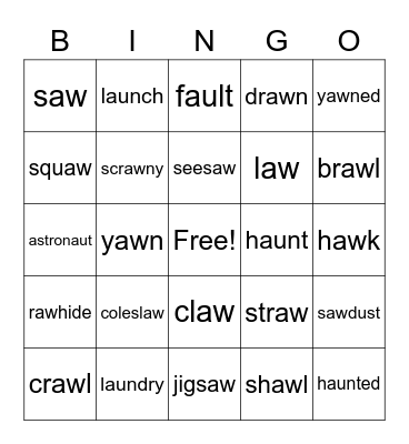 Level 2 Unit 16 Bingo Card