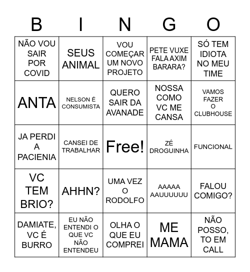 Comedores de Formiga Bingo Card