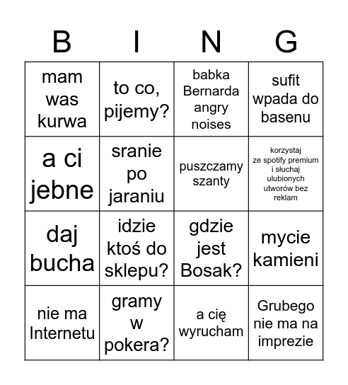 KURNIK Bingo Card