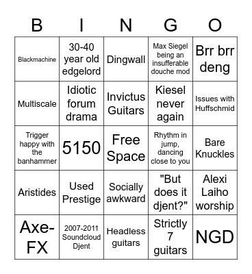 SSO forum bingo Card