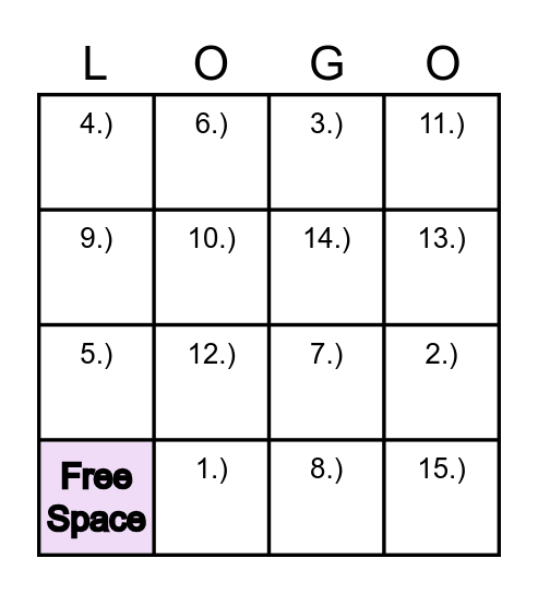 Logarithmic Bingo Card