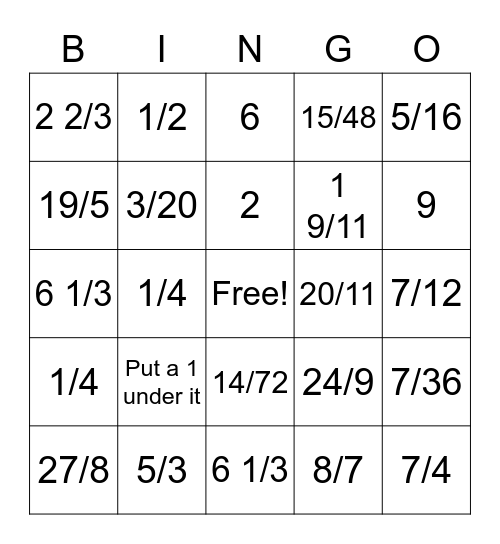 Ch. 7 Lessons 3, 6, and 9 Bingo Card