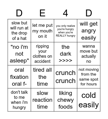 ZOMBIE BINGO Card