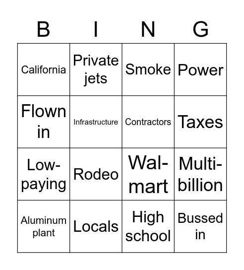 Google bingo! Bingo Card
