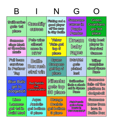 MCC 14 BINGO Card