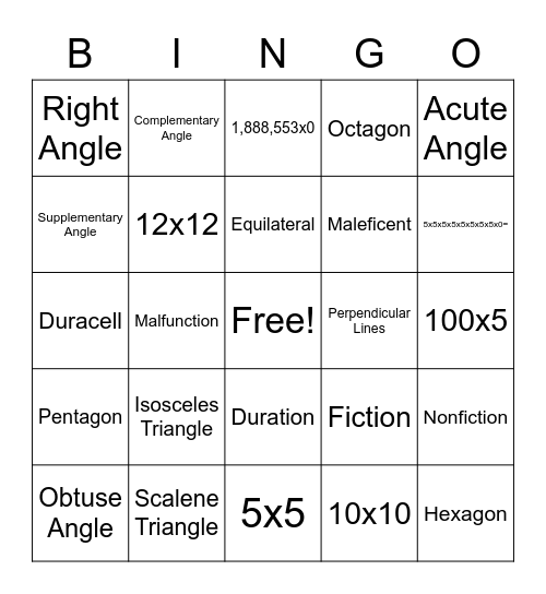 Bingo Card