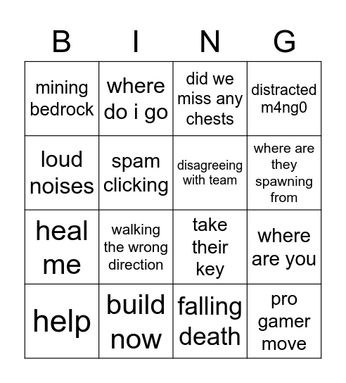 m4ng0 b1ng0 Bingo Card