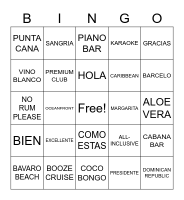 BINGO BINGO BONGO BONGO Bingo Card