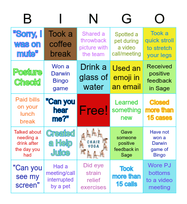 Superior Support Bingo Card