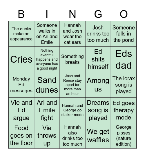 Biningo Bingo Card