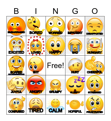 Feelings Bingo Card