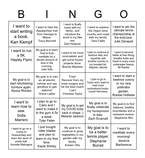 Orthofix - Team Florida Bingo Card