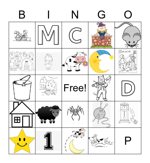 Nursery Rhyme Bingo Card