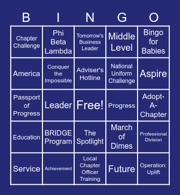 FBLA Bingo Card
