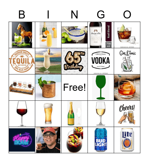 Rey's Birthday Happy Hour Bingo Game Bingo Card