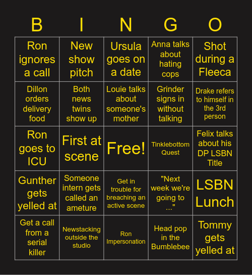LSBN Bingo Card