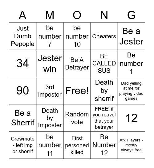 Betrayl.io Bingo Card